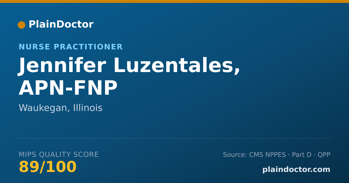 Shareable card for Jennifer Luzentales, APN-FNP - Family Medicine Physician, Waukegan, IL