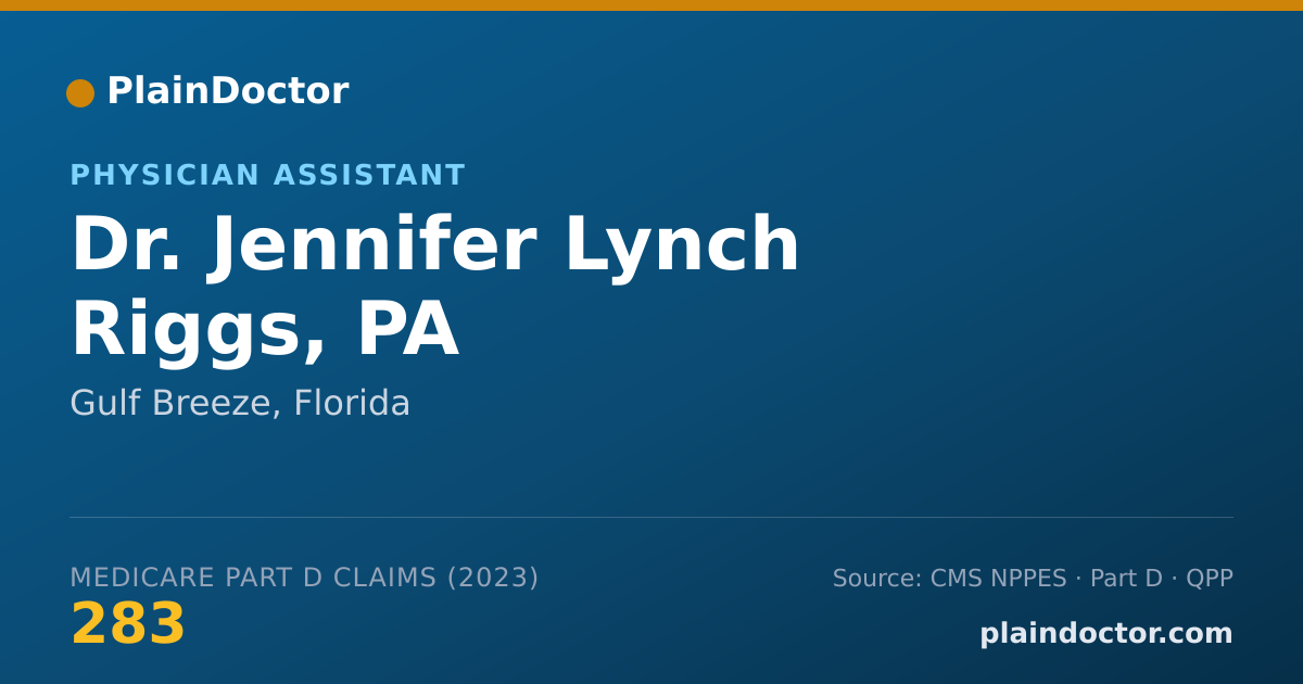 Shareable card for Jennifer Lynch Riggs, PA - Physician Assistant, Gulf Breeze, FL