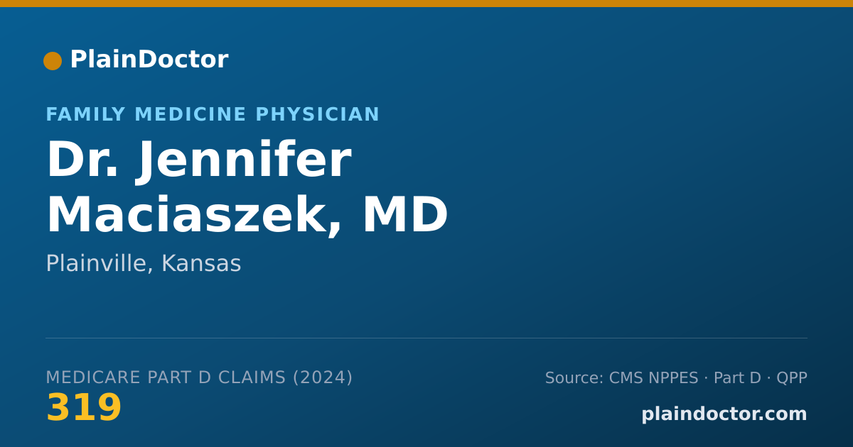 Shareable card for Jennifer Maciaszek, MD - Family Medicine Physician, Plainville, KS