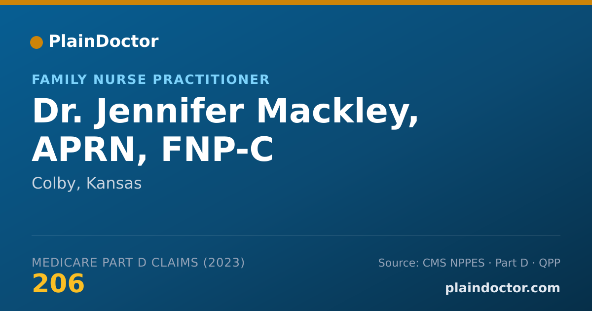 Shareable card for Jennifer Mackley, APRN, FNP-C - Family Nurse Practitioner, Colby, KS