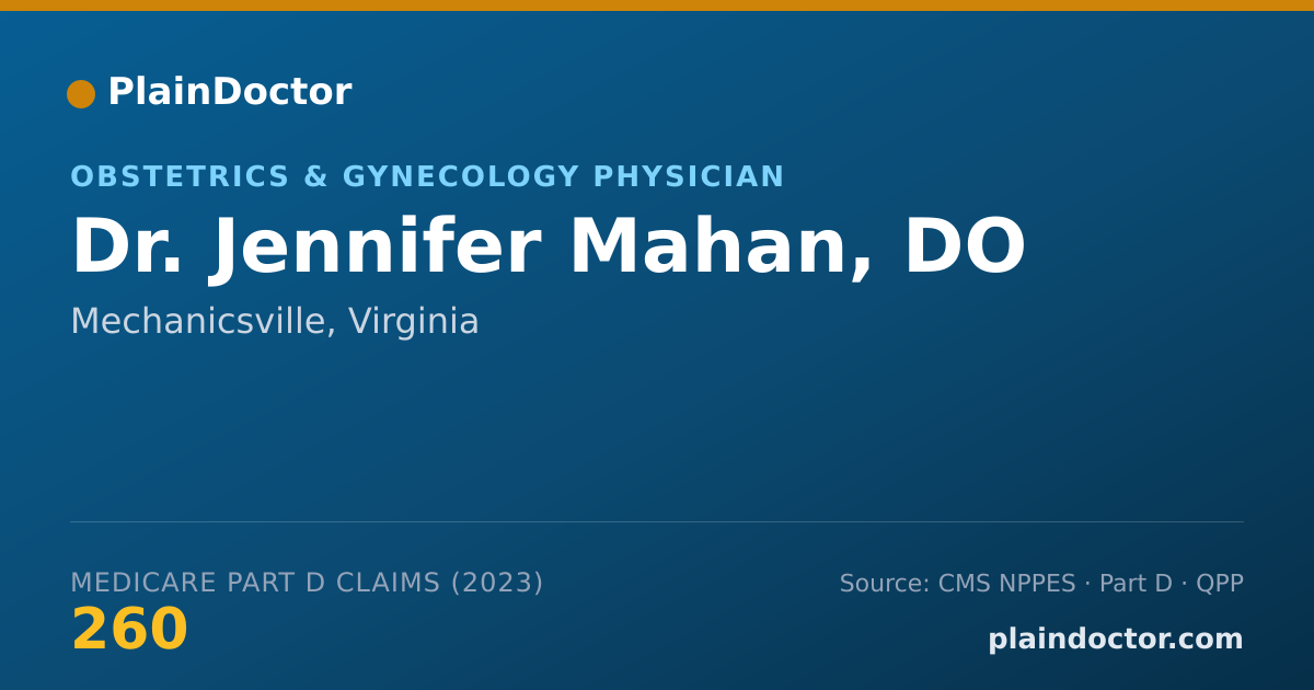 Shareable card for Jennifer Mahan, DO - Obstetrics & Gynecology Physician, Mechanicsville, VA