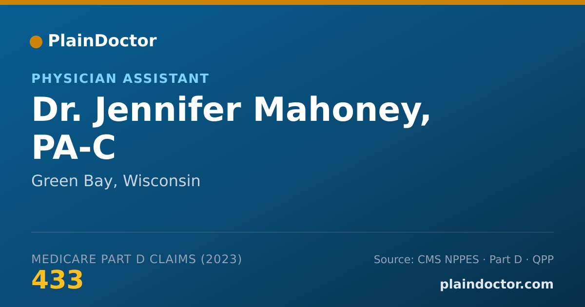 Shareable card for Jennifer Mahoney, PA-C - Physician Assistant, Green Bay, WI