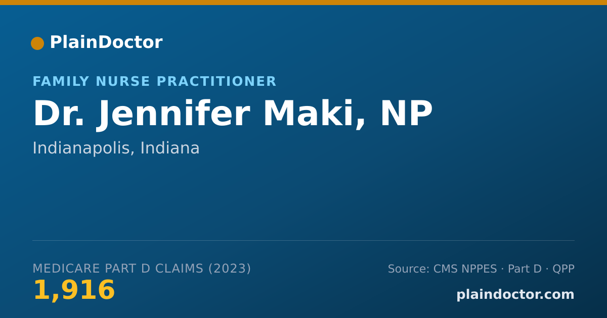 Shareable card for Jennifer Maki, NP - Family Nurse Practitioner, Indianapolis, IN