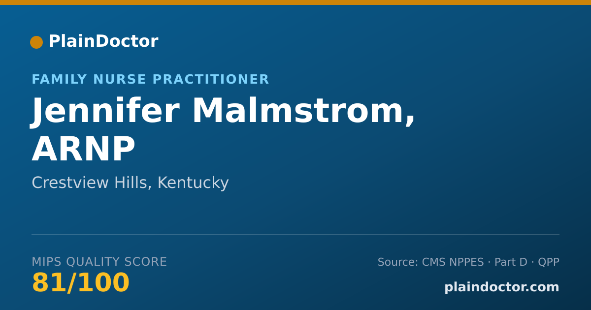 Shareable card for Jennifer Malmstrom, ARNP - Family Nurse Practitioner, Crestview Hills, KY