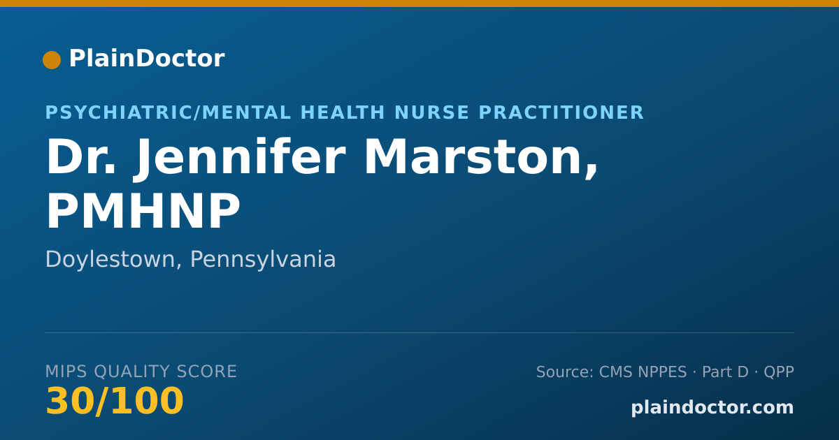 Shareable card for Jennifer Marston, PMHNP - Psychiatric/Mental Health Nurse Practitioner, Doylestown, PA