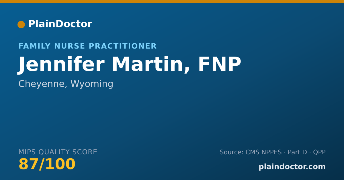Shareable card for Jennifer Martin, FNP - Family Nurse Practitioner, Cheyenne, WY