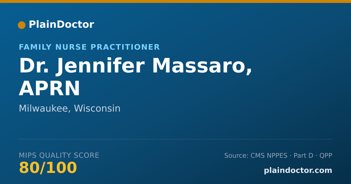 Shareable card for Jennifer Massaro, APRN - Family Nurse Practitioner, Milwaukee, WI