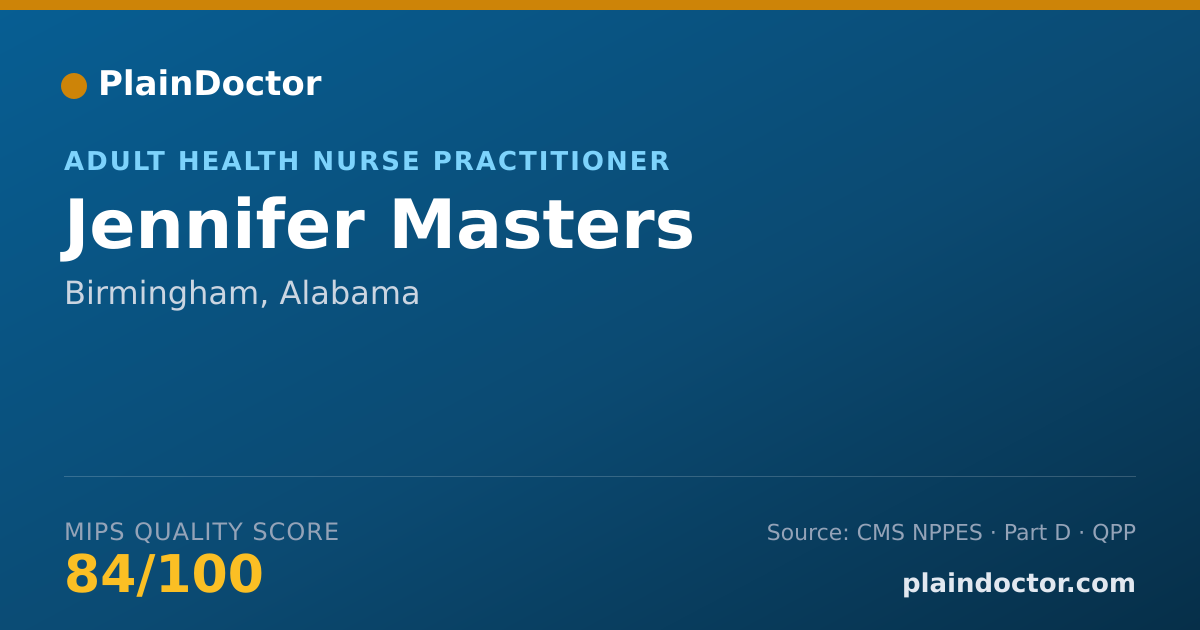 Shareable card for Jennifer Masters - Adult Health Nurse Practitioner, Birmingham, AL