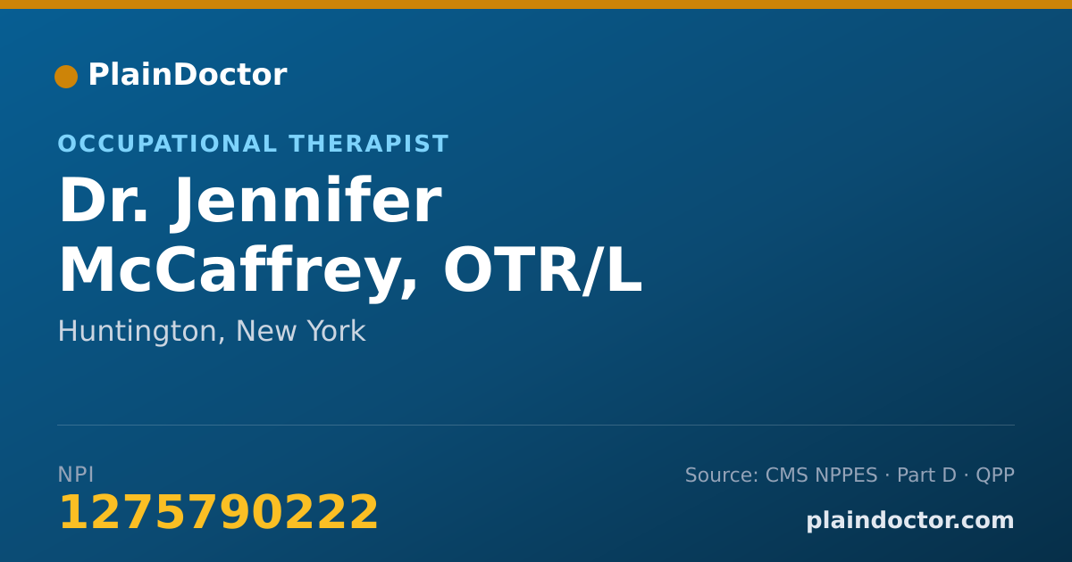 Shareable card for Jennifer McCaffrey, OTR/L - Occupational Therapist, Huntington, NY