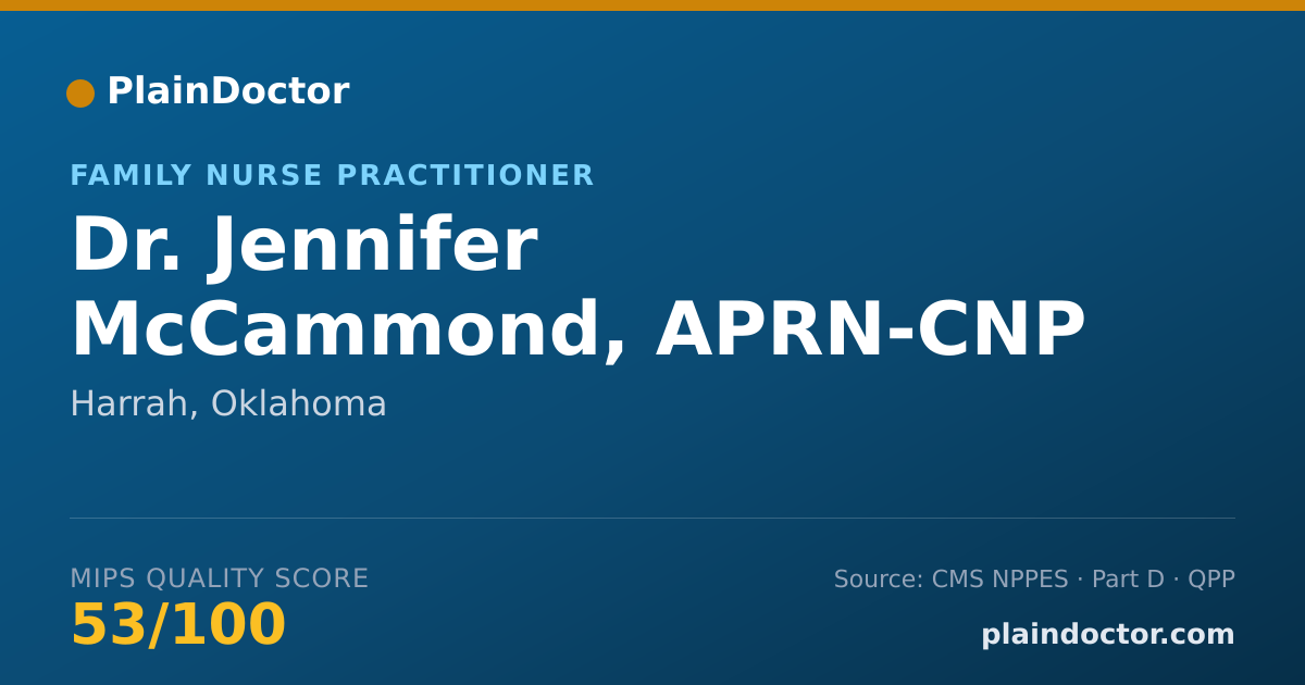 Shareable card for Jennifer McCammond, APRN-CNP - Family Nurse Practitioner, Harrah, OK