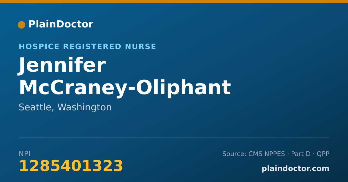 Shareable card for Jennifer McCraney-Oliphant - Hospice Registered Nurse, Seattle, WA