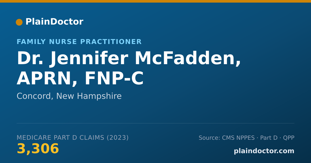 Shareable card for Jennifer McFadden, APRN, FNP-C - Family Nurse Practitioner, Concord, NH