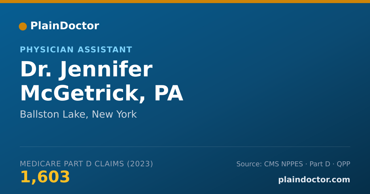 Shareable card for Jennifer McGetrick, PA - Physician Assistant, Ballston Lake, NY