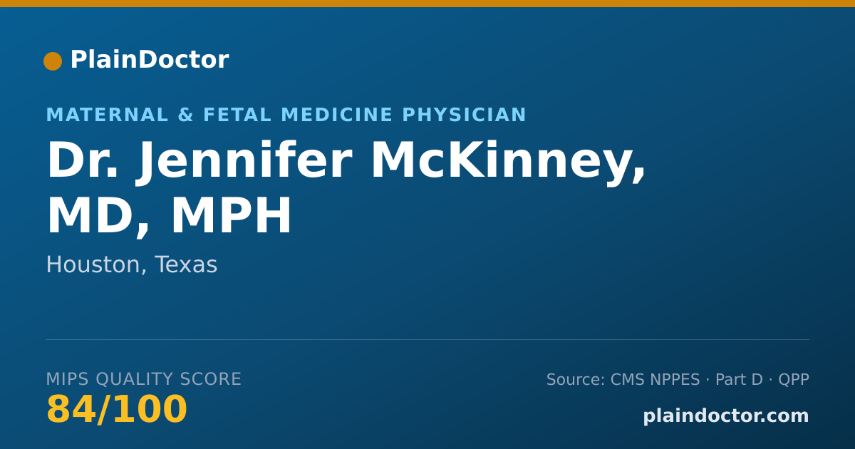 Shareable card for Jennifer McKinney, MD, MPH - Maternal & Fetal Medicine Physician, Houston, TX