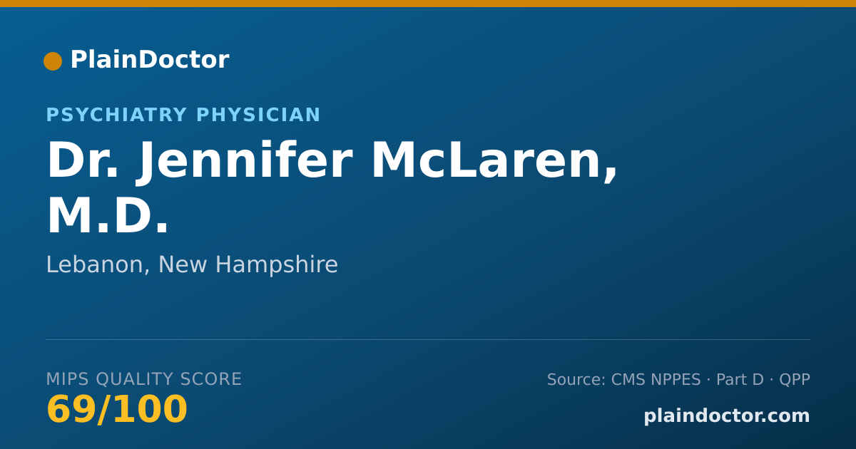 Shareable card for Jennifer McLaren, M.D. - Psychiatry Physician, Lebanon, NH