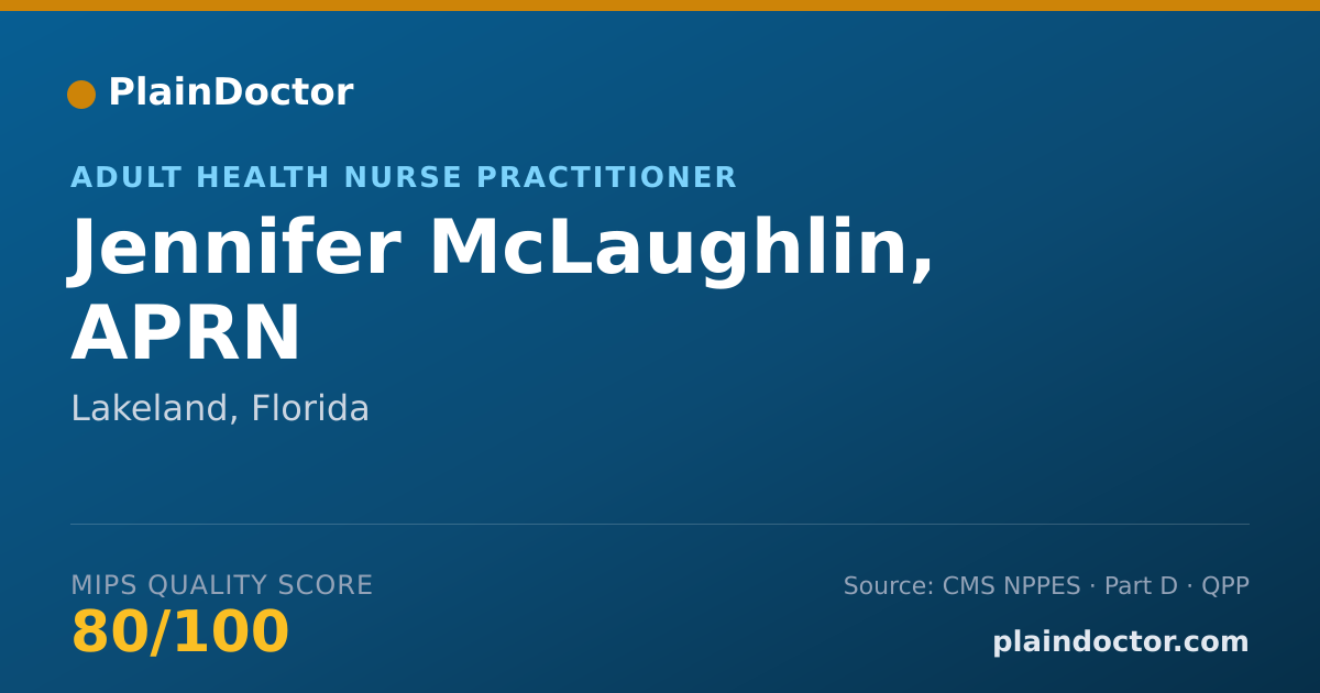 Shareable card for Jennifer McLaughlin, APRN - Nurse Practitioner, Lakeland, FL