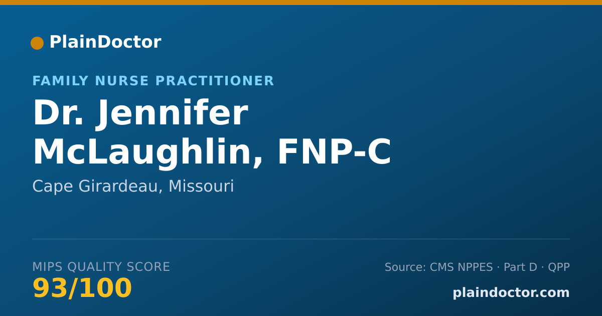 Shareable card for Jennifer McLaughlin, FNP-C - Family Nurse Practitioner, Cape Girardeau, MO