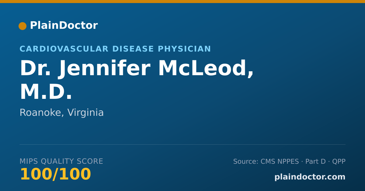 Shareable card for Jennifer McLeod, M.D. - Cardiovascular Disease Physician, Roanoke, VA