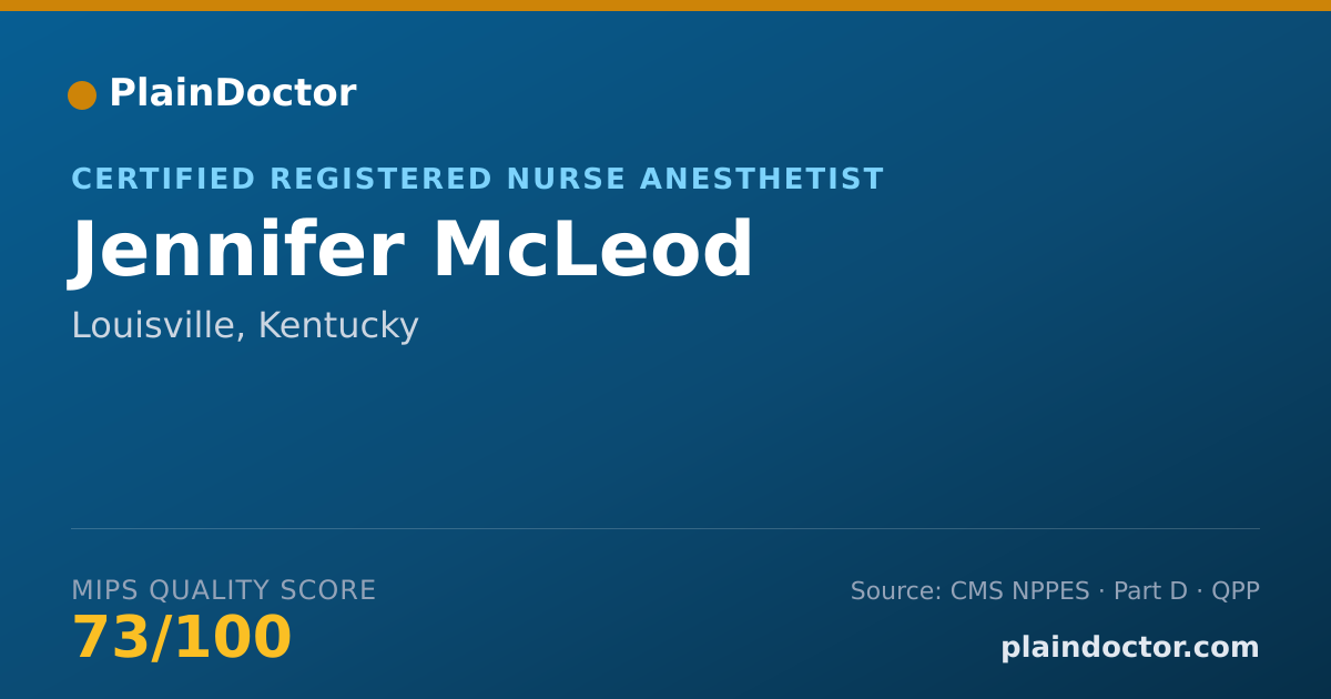 Shareable card for Jennifer McLeod - Certified Registered Nurse Anesthetist, Louisville, KY