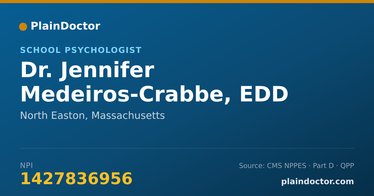 Shareable card for Jennifer Medeiros-Crabbe, EDD - School Psychologist, North Easton, MA