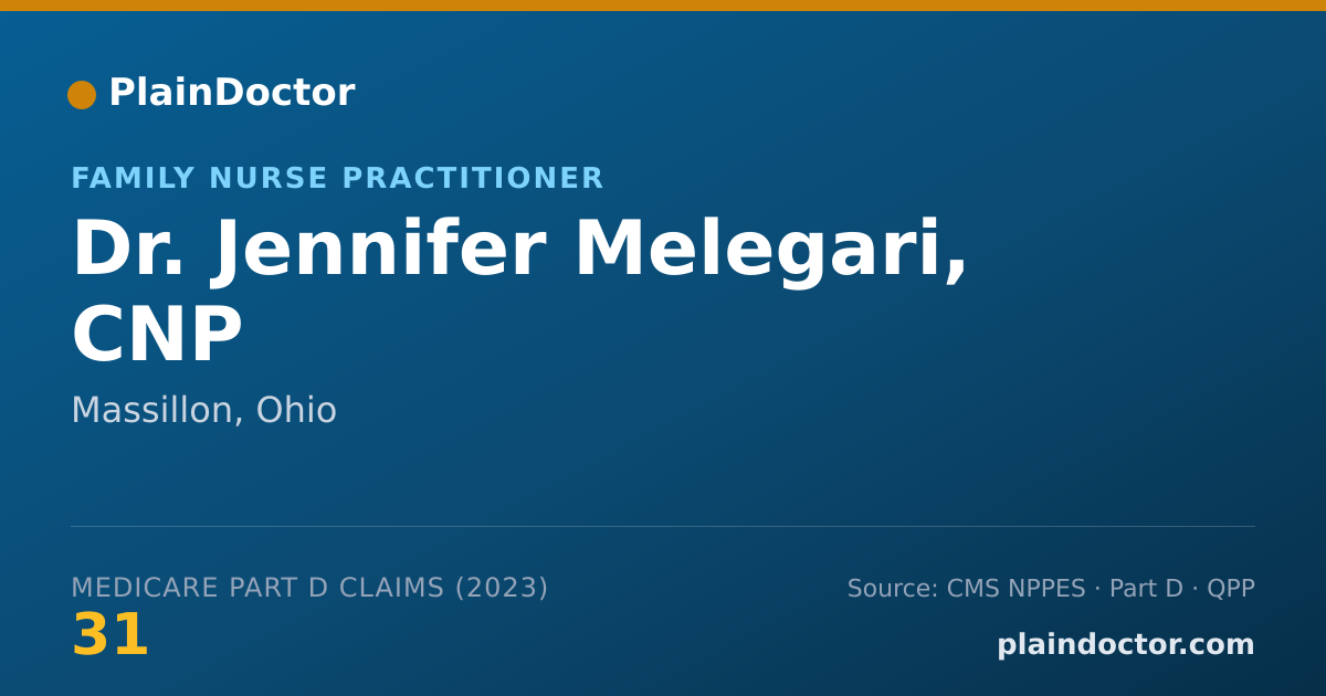 Shareable card for Jennifer Melegari, CNP - Family Nurse Practitioner, Massillon, OH