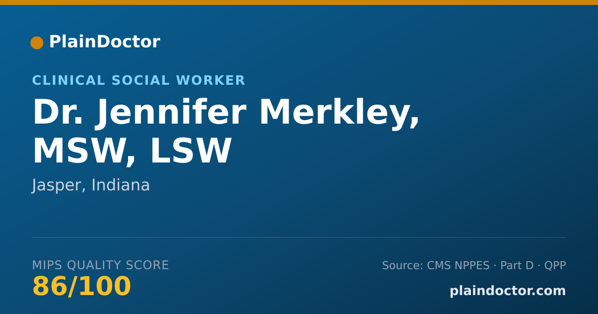 Shareable card for Jennifer Merkley, MSW, LSW - Clinical Social Worker, Jasper, IN
