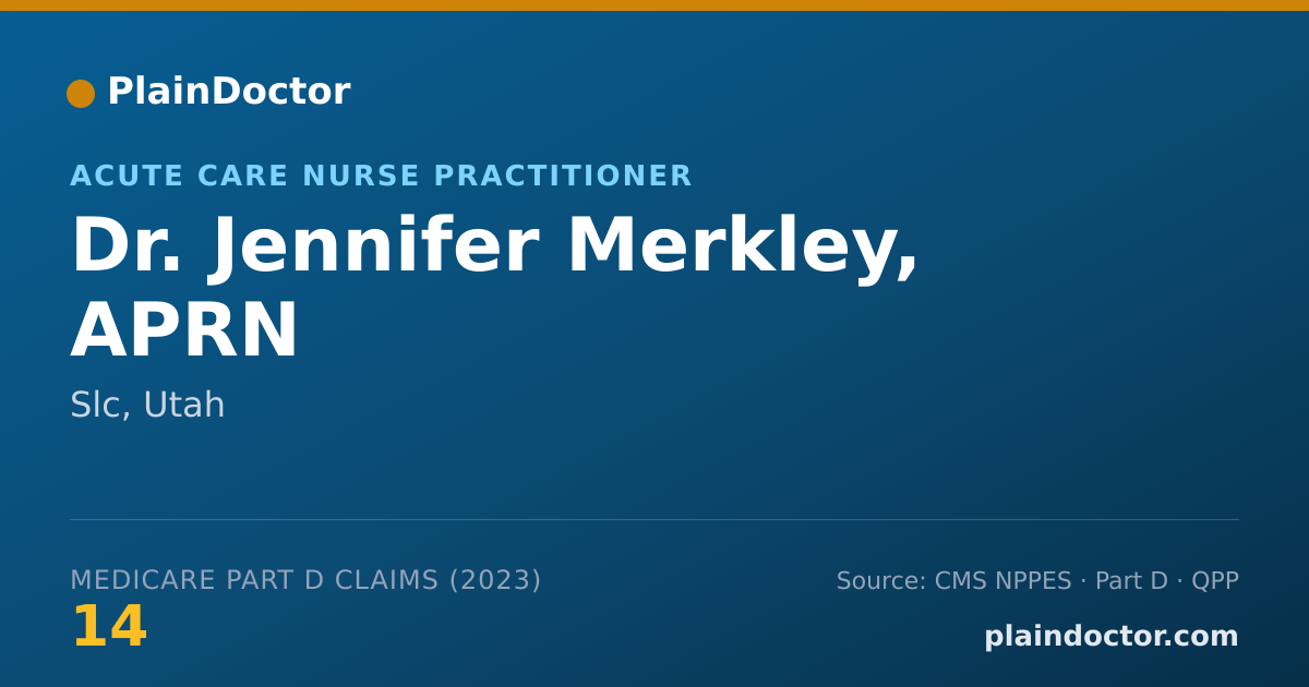 Shareable card for Jennifer Merkley, APRN - Acute Care Nurse Practitioner, Slc, UT