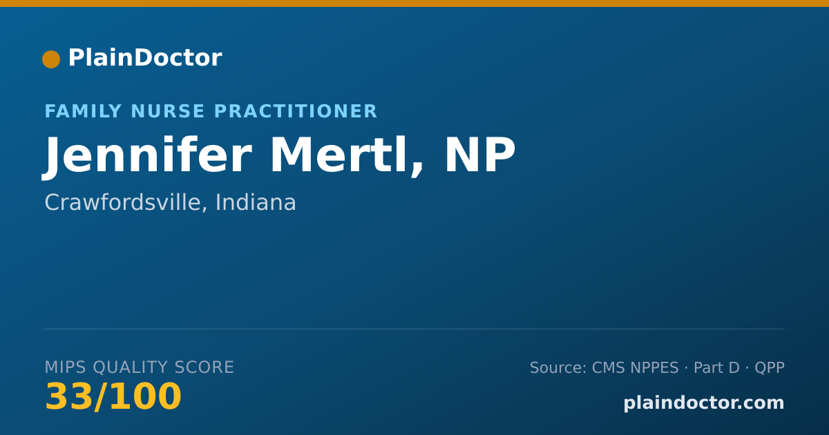 Shareable card for Jennifer Mertl, NP - Family Nurse Practitioner, Crawfordsville, IN