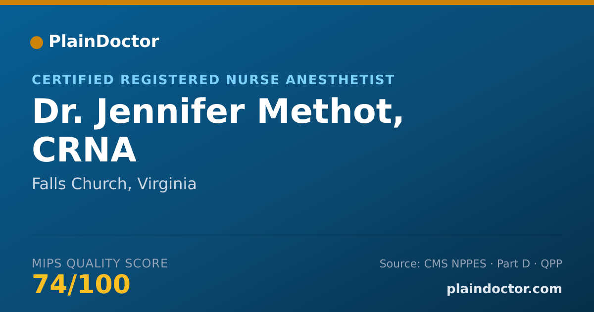 Shareable card for Jennifer Methot, CRNA - Certified Registered Nurse Anesthetist, Falls Church, VA