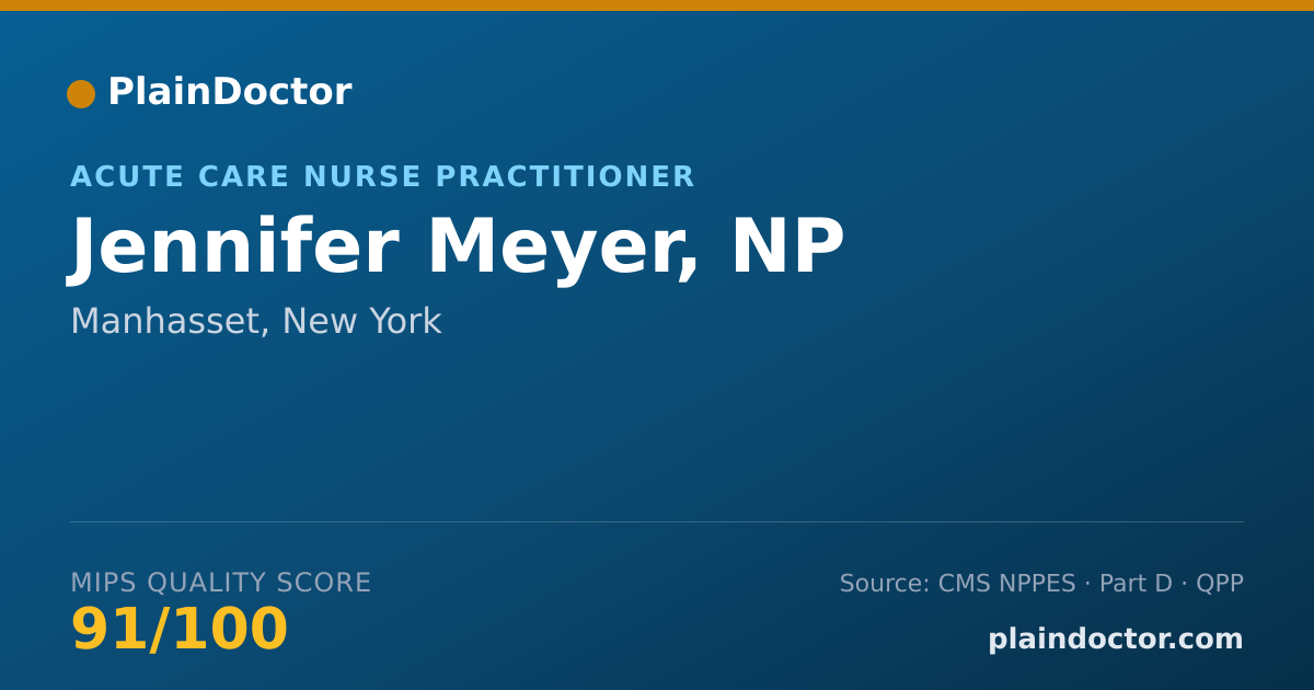 Shareable card for Jennifer Meyer, NP - Acute Care Nurse Practitioner, Manhasset, NY