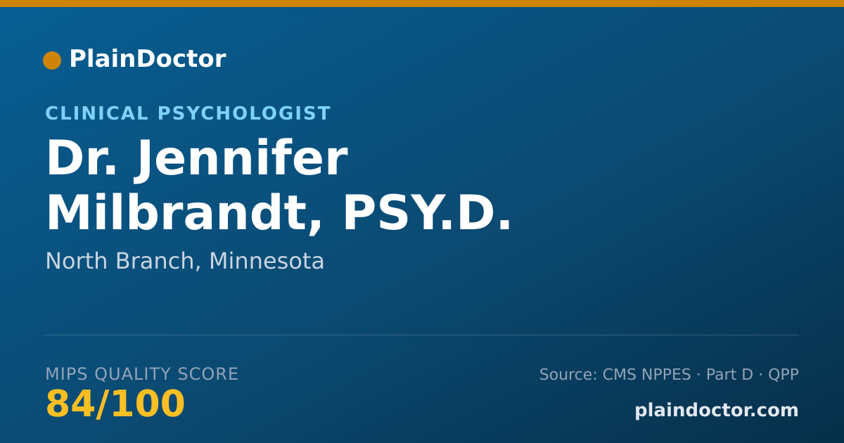 Shareable card for Jennifer Milbrandt, PSY.D. - Clinical Psychologist, North Branch, MN