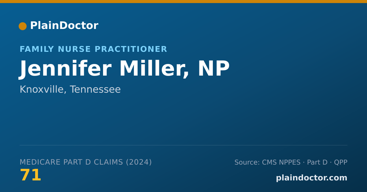 Shareable card for Jennifer Miller, NP - Family Nurse Practitioner, Knoxville, TN