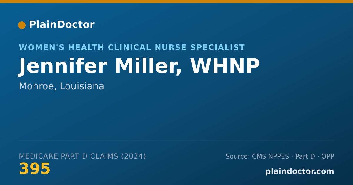 Shareable card for Jennifer Miller, WHNP - Women's Health Clinical Nurse Specialist, Monroe, LA