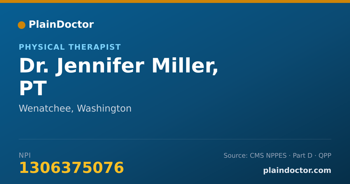 Shareable card for Jennifer Miller, PT - Physical Therapist, Wenatchee, WA