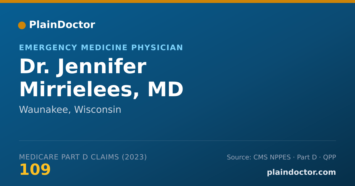 Shareable card for Jennifer Mirrielees, MD - Emergency Medicine Physician, Waunakee, WI