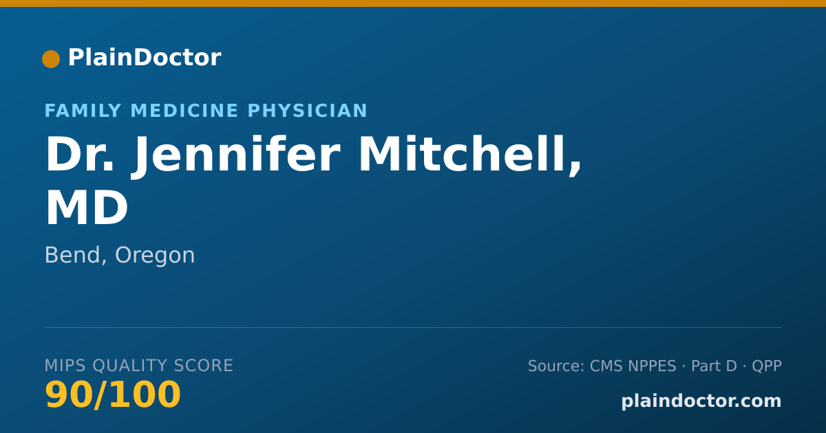 Shareable card for Jennifer Mitchell, MD - Family Medicine Physician, Bend, OR