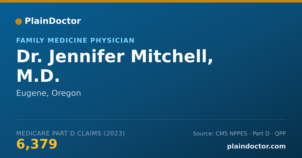 Shareable card for Jennifer Mitchell, M.D. - Family Medicine Physician, Eugene, OR