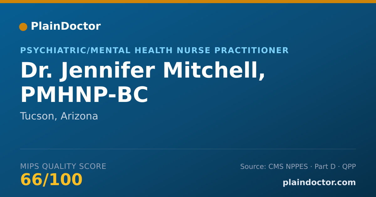 Shareable card for Jennifer Mitchell, PMHNP-BC - Psychiatric/Mental Health Nurse Practitioner, Tucson, AZ