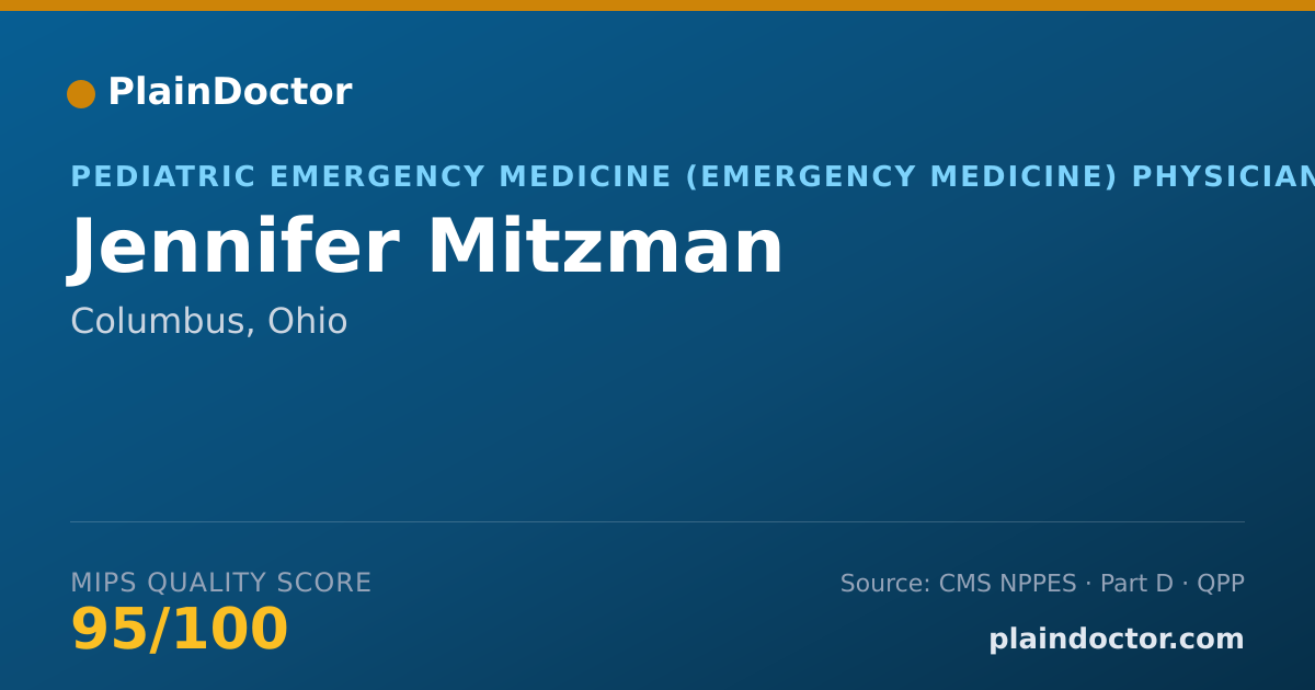 Shareable card for Jennifer Mitzman - Pediatric Emergency Medicine (Emergency Medicine) Physician, Columbus, OH