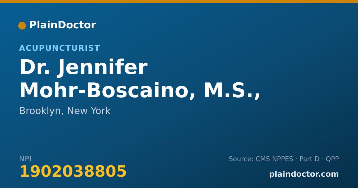 Shareable card for Jennifer Mohr-Boscaino, M.S., L.AC. - Acupuncturist, Brooklyn, NY