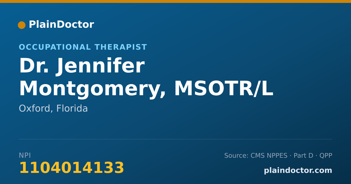Shareable card for Jennifer Montgomery, MSOTR/L - Occupational Therapist, Oxford, FL