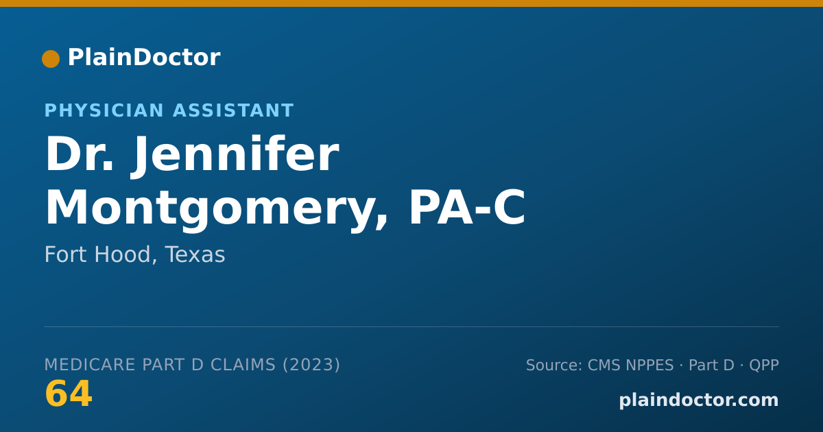 Shareable card for Jennifer Montgomery, PA-C - Physician Assistant, Fort Hood, TX