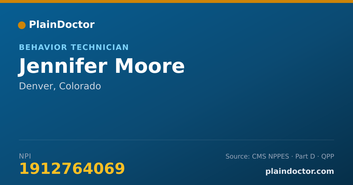 Shareable card for Jennifer Moore - Behavior Technician, Denver, CO