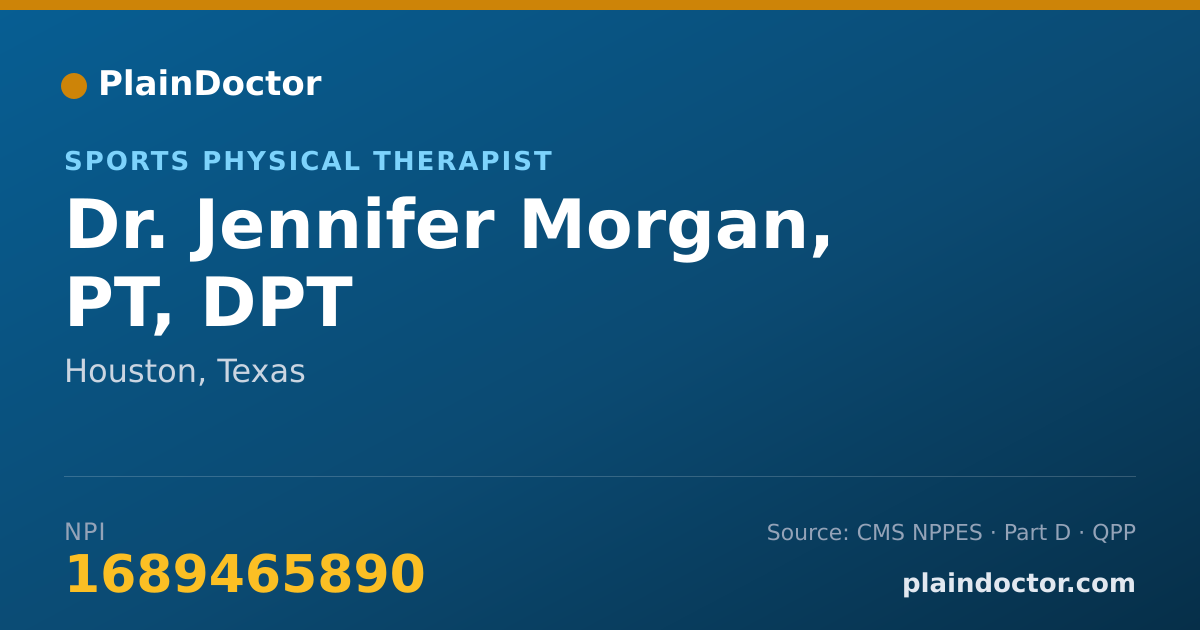 Shareable card for Jennifer Morgan, PT, DPT - Sports Physical Therapist, Houston, TX