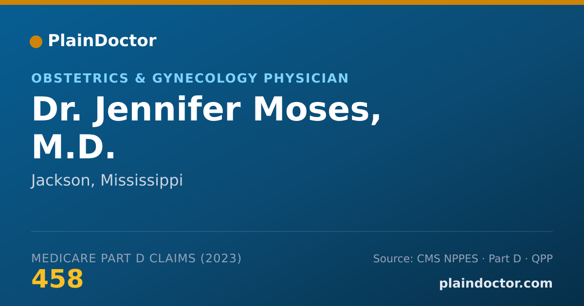 Shareable card for Jennifer Moses, M.D. - Obstetrics & Gynecology Physician, Jackson, MS
