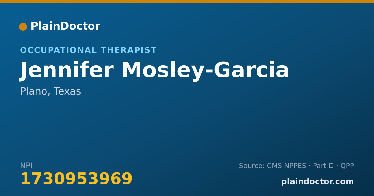Shareable card for Jennifer Mosley-Garcia - Occupational Therapist, Plano, TX