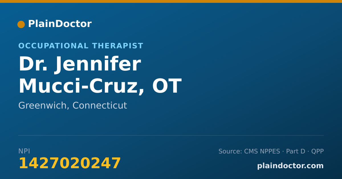Shareable card for Jennifer Mucci-Cruz, OT - Occupational Therapist, Greenwich, CT