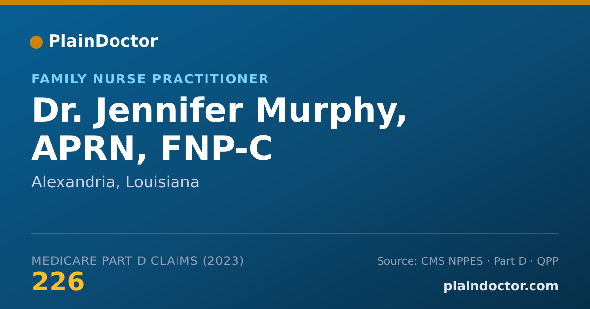 Shareable card for Jennifer Murphy, APRN, FNP-C - Family Nurse Practitioner, Alexandria, LA