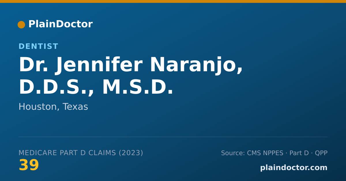 Shareable card for Jennifer Naranjo, D.D.S., M.S.D. - Dentist, Houston, TX