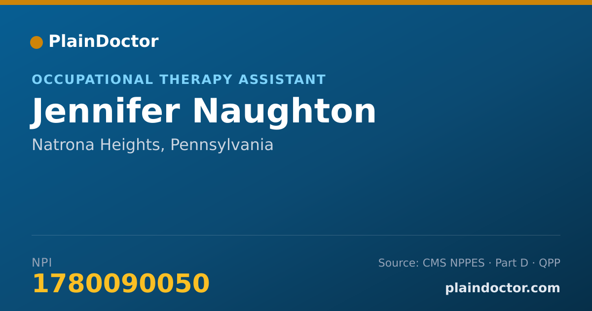 Shareable card for Jennifer Naughton - Occupational Therapy Assistant, Natrona Heights, PA